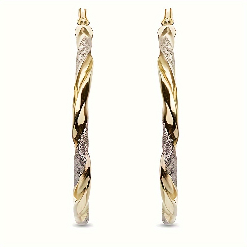 Copper Nickel Twist Hoop Earrings for Women